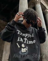 Harajuku 3d crânio puff impressão hoodies oversized streetwear homens de alta qualidade algodão forro moletom topo mulheres casais y2k roupas 240125