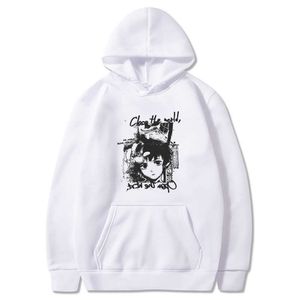 Harajuku Anime Série Expériences Lain Iwakura Hoodies Mode Manga Kawaii Imprimé Hiver À Manches Longues Casual Sweat Femmes G1019