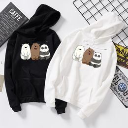 Harajuku Cartoon Panda Print Hoodie Vrouwen Casual Lange Mouwen Losse Hooded Sweatshirt Lente Herfst Fleece Hoody Trui Top