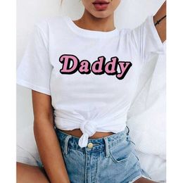 Harajuku Daddy T-shirt Dames Satan Is My Sugar Daddy Aesthetic Kawaii Shirt Ullzang 90s Tshirt Mode Top Tees Vrouwelijke X0527