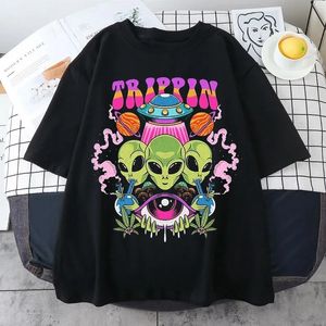 Harajuku Femenina Femenina Femenina Creativa Estampado Alien Top Summer Fashion Casual Tops Ladies Clothing Tee Ropa Mujer 240408