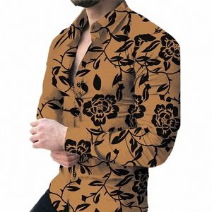 Harajuku hawaïen chemises hommes Fi chemise Lg manches plage Blouse vêtements pour hommes Vocati Blouses Floral Camisas Streetwear I3fH #