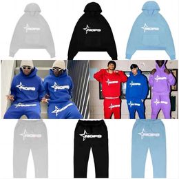 Harajuku hiphop Nofs gedrukt patroon slanke trui met capuchon voor mannen Y2K Gothic vrijetijdsmode sportpak straatkleding yz