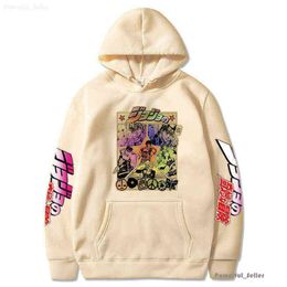 Harajuku Jojo Bizarre Adventure Sudadera con capucha Anime japonés Hombres / mujeres Sudadera de manga larga Tops Dibujos animados Hip Hop Ropa vintage 2024 Martes Ess 2291