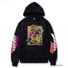 Harajuku Jojo Bizarre Adventure Hoodie Japanse Anime Mannen/vrouwen Lange Mouwen Sweatshirt Tops Cartoon Hip Hop Vintage Kleding 2024 dinsdag Ess 8322