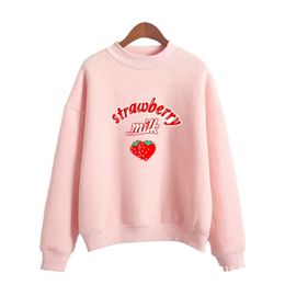 Harajuku Kawaii fraise sweat à capuche femmes mode coréenne sweats doux mignon écolière Streetwear 210809