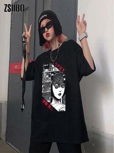 Harajuku Manga Junji Ito Women039s T-shirt Shintaro Kago Meisje Tees Top Design Korte Mouw Esthetiek Japanse Anime Tee7204191
