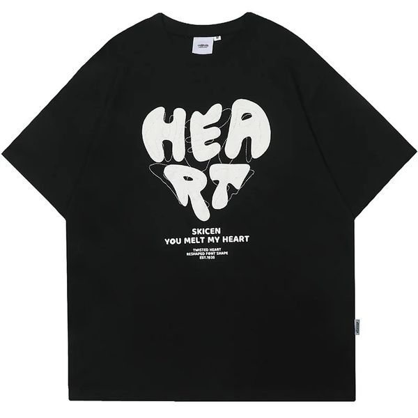 Camiseta de Harajuku Men Camisa deportiva Summer Summer Camiseta Capas de algodón Hop Streetwear