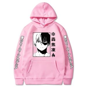 Harajuku mijn held academia hoodies mannen vrouwen lange mouwen sweatshirt shoto todoroki anime manga hoodies tops kleding y0809