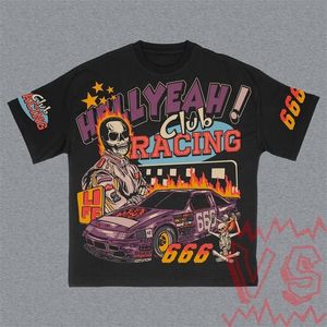 Harajuku Racing Skull T-shirts graphiques Goth T-shirt surdimensionné Y2k Tops Sweatshirt gothique femmes vêtements streetwear hommes vêtements 240126