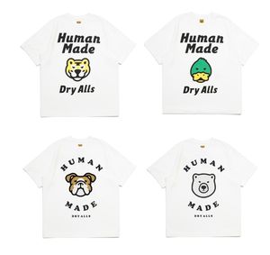 Harajuku Shibuya Exclusieve HUMAN MADE T-shirt Liefde Cartoon Vliegende Eend Hond Varken Slub Leuke Print Bamboe Katoen Korte Mouw T-shirt voor Mannen Vrouwen