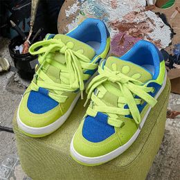 Chaussures en toile vertes style Harajuku pour hommes, baskets unisexes, originales, à la mode, Skateboard, styliste vulcanisées, 240202