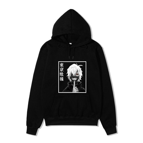 Harajuku Sweat Hoodies Comics Style Vêtements de bonne qualité Imprimer Tokyo Ghoul Kaneki 12 Couleurs au choix Hommes / Femmes Y0809