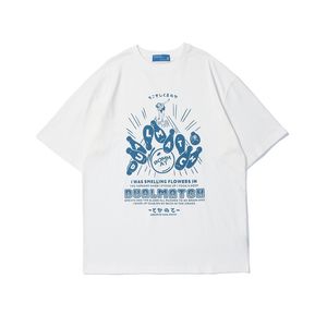 Harajuku T-Shirt Hommes Japonais Bowling Imprimer T-shirts Streetwear T-shirts À Manches Courtes Haut Décontracté Coton Blanc 210527