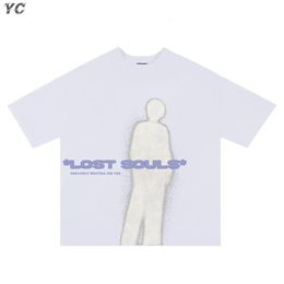 Harajuku y2k oversized heren t-shirts Gothic Lost Souls Aesthetic Print Unisex korte mouw T-shirt katoenen mode tops hiphop 240528