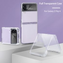 Estuche transparente transparente de acrílico duro Estuches para teléfonos Samsung Galaxy Z Flip 4 3 2 flip4 flip3 flip2 flip1 Estuche para teléfono móvil con protección anticaída