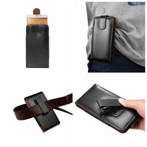 Hip Flip Covers Holster Clip vertical Étuis en cuir véritable véritable pour iPhone 15 14 13 12 11 XR XS 7 6 SE 5 Galaxy S22 S21 S23 Note 20 LG Stylo6 360 Pochette de ceinture