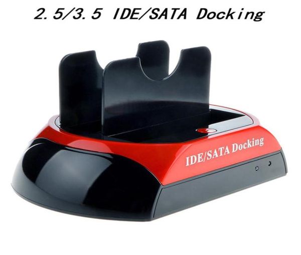 Base de station d'amarrage du disque du disque dur 25quot 35quot ide sata usb20 Dock Dual HDD Boîte externe Case6544086