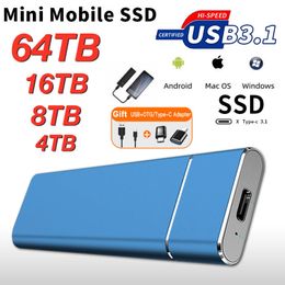 Discos duros 1TB Mini SSD portátil 2TB M.2 Unidad de estado sólido móvil externa Disco duro portátil de alta velocidad USB3.1 Original para phonepc 230713