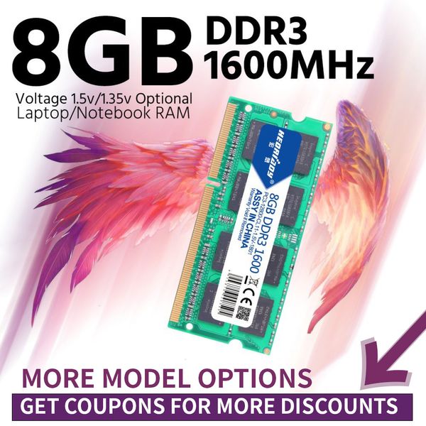 Disques durs DDR3 8GB 1600 Ram pour ordinateur portable 1600MHz Sodimm Macbook ddr3l Compatible ddr3 ordinateur portable 4gb 1333MHz Sdram 1066 Mhz