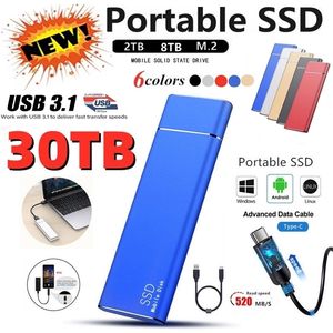 Disques durs externes HD 2 To Portable SSD 1 To Drive 4 To 16 To Type-C USB 3.1 8 To Disques mobiles Décives de stockage haute vitesse pour ordinateurs portables 221105