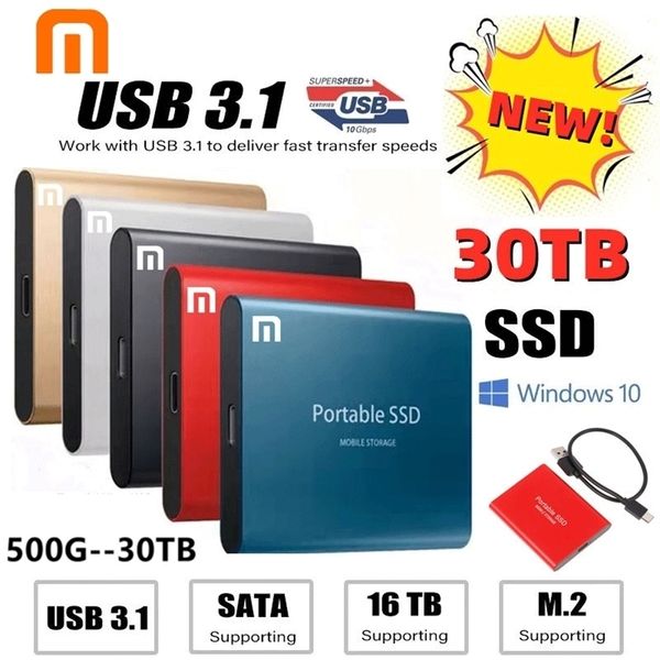 Discos duros M.2 SSD 500GB 1TB Flash Drive Externo Tipo-C Alta velocidad USB3.1 2TB 4TB 8TB Almacenamiento Disco HD portátil para computadora portátil 221105