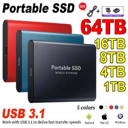 Discos duros SSD portátil original 1TB USB 3.1 Unidad de estado sólido móvil de alta velocidad Tipo-C Dispositivo de almacenamiento de disco duro externo para computadora portátil Mac 230713