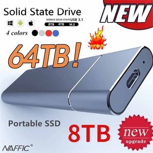 Discos duros portátil de alta velocidad externo 1TB 2TB 64TB SSD Dispositivo de almacenamiento extraíble USB3.1 para microcomputadoras portátiles 221105