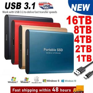 Hard Drives Portable Original High-speed 1TB SSD External Solid State Hard Drive USB3.1 Interface 500GB SSD Mobile Hard Drive for Laptop mac 230713