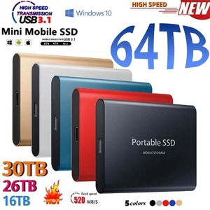 Discos duros SSD portátil tipo C USB 3.1 4TB 6TB 16TB 30TB Drive 2TB externo M.2 para computadora portátil Disco de memoria flash de escritorio 221105