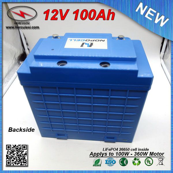 Boîtier en plastique dur 360W Lithium-ion LiFePO4 Batterie 12V 100Ah pour EV HEV Voiture scooter UPS Réverbère système solaire LIVRAISON GRATUITE