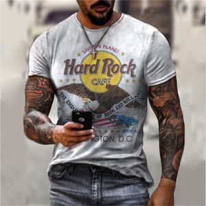 Hard Rock Pattern 3D Print Men s Shirt Summer Casual All Match Oversize T-shirts Loose Oversized Respirant Sports Tops 220629