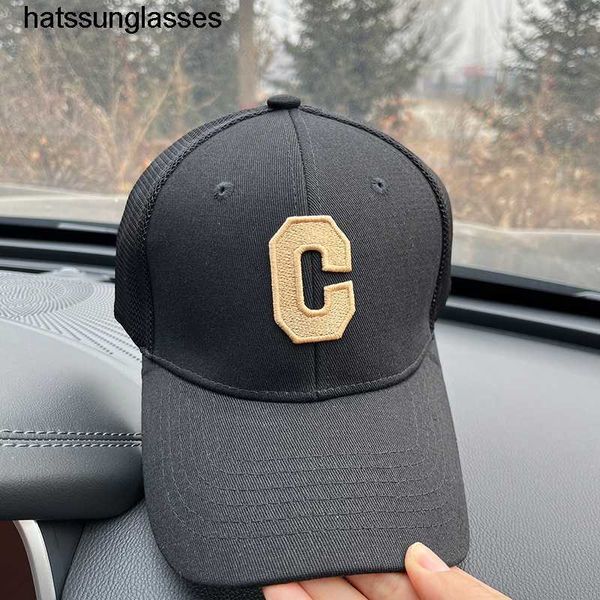 Hard top big C casquette de baseball polyvalente pour les filles au printemps et en été montrant de petits visages bonnet de langue de canard chapeau de protection solaire de mode coréenne