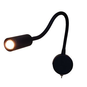 Topoch Flexibele bedlampen Mat zwart/wit/chroom hard bedraad aan/uit schakelaar LED 3W 200lm AC100-240V Residentiële commerciële RV Boat Lighting