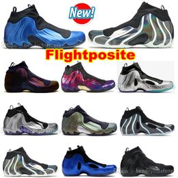 Hardawayes Flightposites 1S Dark Neon Royal Chaussures de basket Baskets en fibre de carbone Hoop Dreams Penny Metallic Gold Black Topaz Mist Aubergine Baskets en fibre de carbone