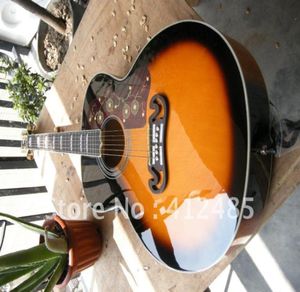 Hard Case Acoustic Electric Guitar SJ200 Singlecut Vintage Sunburst with Fisherman Rickups 8891292