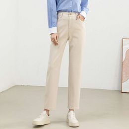 Harlan – jean taille haute pour femme, pantalon amincissant à jambes droites, vert olive, carotte, en coton lavé, nouvelle collection automne 2023