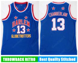 Harlem globetrotters gestikt 13 Chamberlain borduurtruien Jersey SHIRTS hele sport basketbal snelheid WF5O