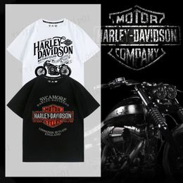 T-shirts de moto Harley Big Taille 3xl hommes femmes Coton Coton Lettre de manches courtes Imprimé streetwear tee man