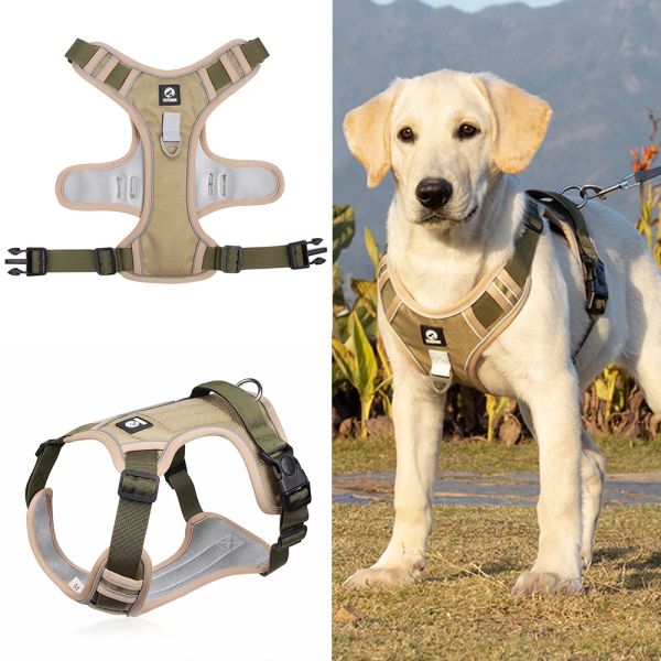 Arneses Arnés para perros sin tirones con asa de fácil control Arnés reflectante ajustable para mascotas para perros medianos y grandes Arnés de chaleco para perros acolchado suave