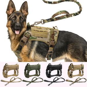 Arneses Arnés táctico para perros, chaleco de Entrenamiento militar para mascotas, conjunto de arnés y correa para perros grandes, medianos y grandes, pastor alemán acolchado