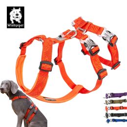 Harnais Winhyepet harnais pour chien sangle pour animaux de compagnie gilet réglable Triple anti-évasion voyage marche accessoires pour animaux de compagnie pour petits chiens de grande taille