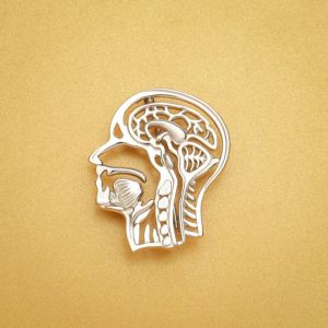 HARONG ENAMEL HUMAIN HEAD Anatomy épingles de couleur or Médecche anatomique Broche en métal Badge Medical Student Teacher Bielry Gift