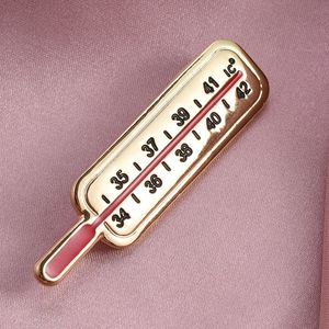 Broche en émail de forme de thermomètre Harong Broche créative design de la veste sac à dos badge gold colorides pour femmes bijoux hommes