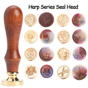 Harp Series Wax Seal Stamp vintage Craft Scelco-Scell Timp pour cartes Enveloppe Invitations de mariage Packaging cadeau Scrapbooking