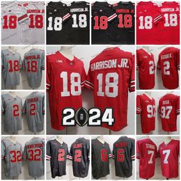 Maillot de football Harrison White Marvin White # 18 Marvin Harrison Jr. 97 Nick Bosa Egbuka Maillots de football cousus 32 TreVeyon Henderson CJ Stroud Garrett Wilson Olave