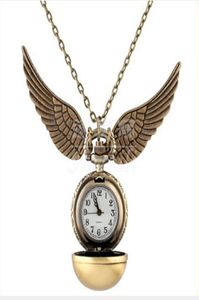 HARRY Silver Snitch Ball Pocket Watch Collier Chain Pendant Potter Wings Quartz Watch Pocket Cadeaux entièrement 8901844