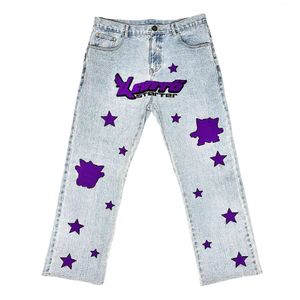 Haruku Gothic Hip Hop Impresión gráfica Jeans holgadas Pantalones de mezclilla Men 2023 Nuevos pantalones de pierna de punk rock streetwear