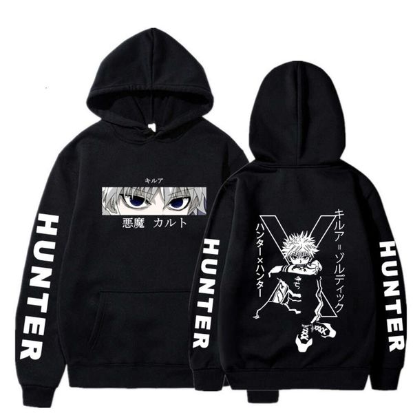 HARUKU JAPNA ANIME X HUNTER HOODIES Men des femmes Femmes Killua Zoldyck Sweatshirts Streetwear Casual Streetwear Pullover surdimensionné Y2K Tissu