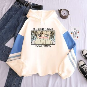 Haruku Mijn Hero Academia Anime Hoodies Kawaii Cartoon Verlegen Meisje Grafische Himiko Toga Mannen Vrouwen Lange Mouw Patchwork Sweatshirts